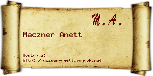 Maczner Anett névjegykártya