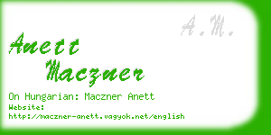 anett maczner business card